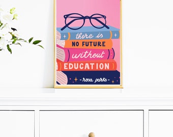 Book Lover Gift Classroom Poster Library Decor Print Wall Art for Girls Room Décor Book Lovers Art Posters and Prints INSTANT DOWNLOAD