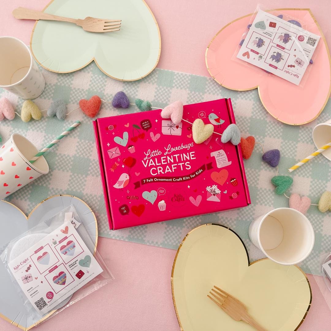 Valentines Day Craft Kit for Kids Easy 5-minute Activity No Glue