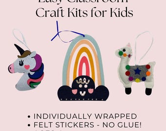 Felt Unicorn, Llama, Rainbow Craft Kits: Easy Kids Activity