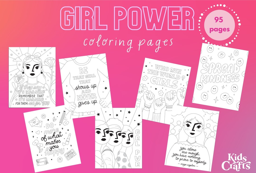 Girl Power Printable Coloring Book Printable Pages for Kids to Color ...