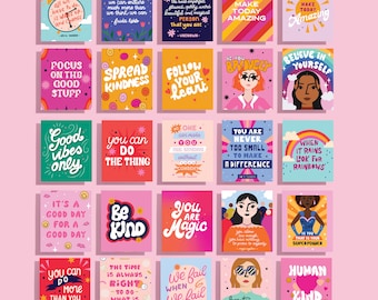 50 Girl Empowerment Lunchbox Cards: Motivational Kindness Notes