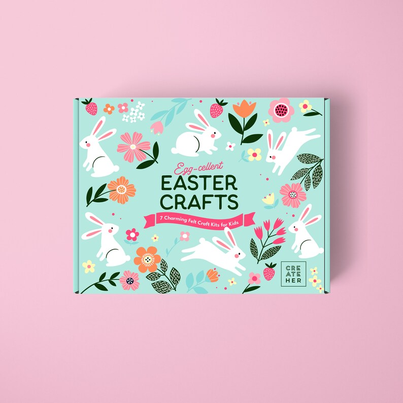 Easter Crafts for Kids Easter Basket Stuffers 7 Felt Easter Craft Kits Easter Egg Hunt Gifts for Kids Easter Gift Bag Easter Ornaments