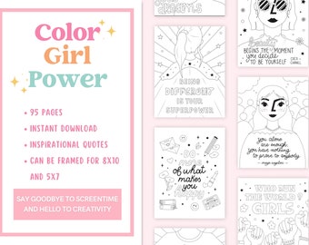 Inspirational Coloring Book for Girls: Empowering Quotes (Printable)