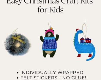 Christmas Ornament Craft Kit: No-Glue Felt Stickers, Ages 4+