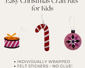 Christmas Ornament Craft Kit: No-Glue Felt Stickers, Ages 4+