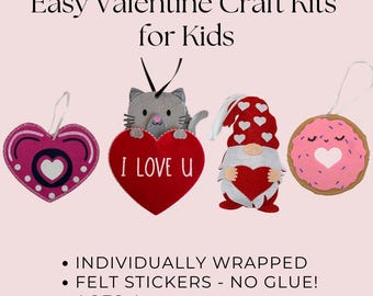 Valentine's Day Craft Kit: Felt Heart Ornaments, Classroom Activity