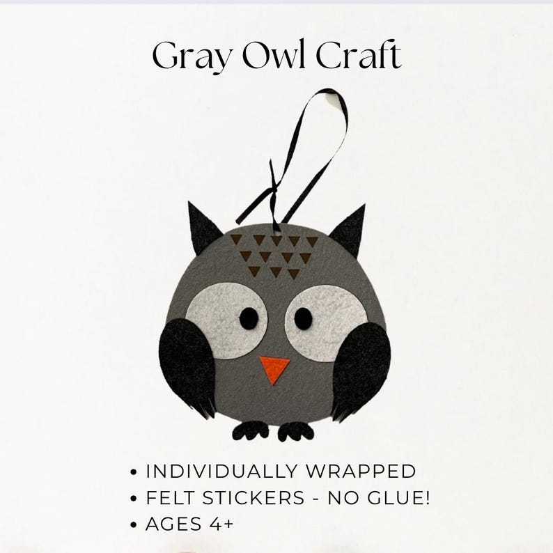 Gray Owl Craft Kit Thanksgiving Table Favors Thanksgiving Activities for Kids Thanksgiving Crafts Classroom Party Favors Easy Crafts Thanksgiving Gift Basket