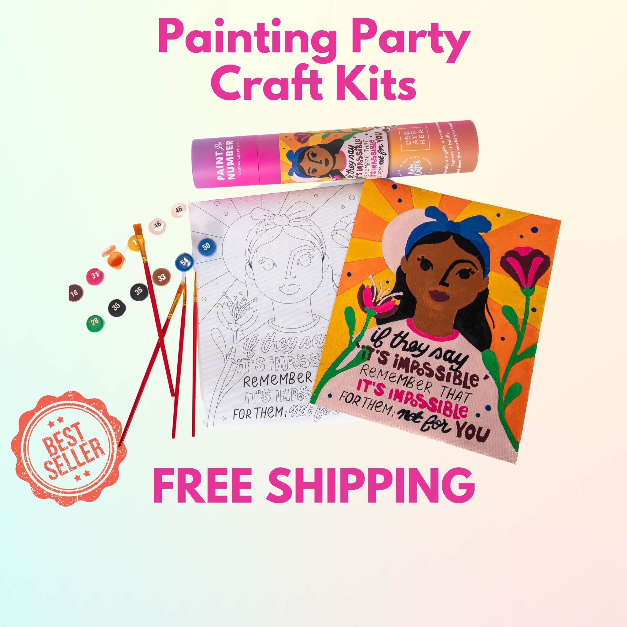 Paint Party Kit Birthday Party Favors for Girl Painting Party Favors Paint  by Number for Kid Sleepover Party Favors Slumber Party for Girls