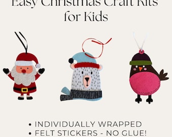 5 Minute Craft Kits for Kids Christmas Ornament Craft Kit Holiday Craft for Kid Classroom Party Favor DIY Craft Kits Bulk Preschool Activity