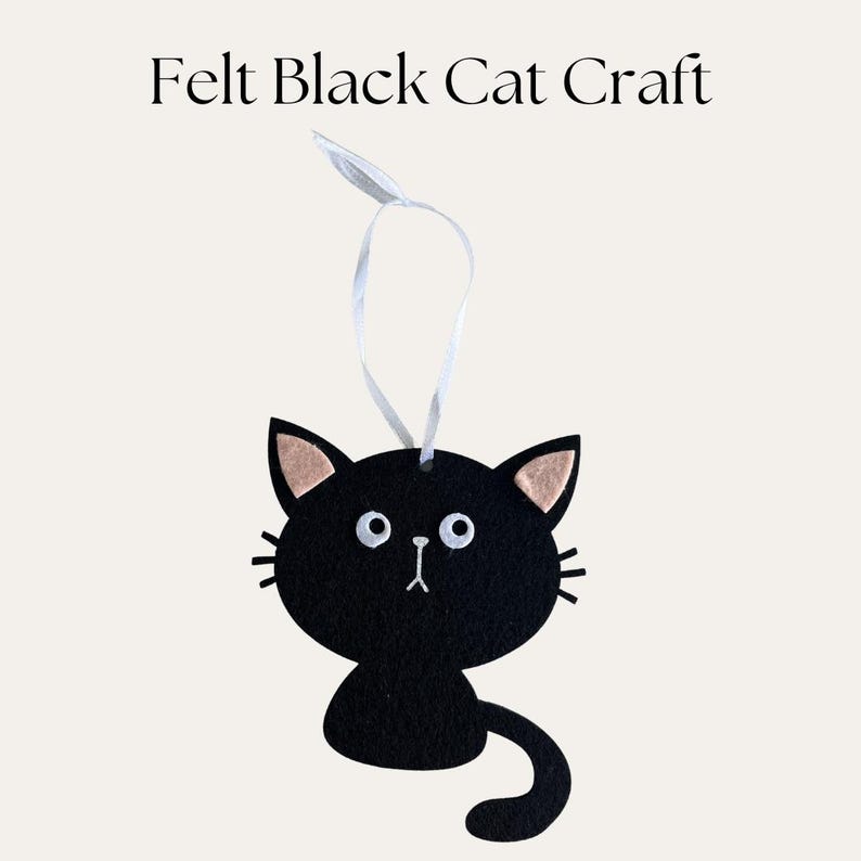 Black Cat Halloween Party Favor Craft Kits for Kids Halloween Crafts for Classroom Cat Halloween Party Easy Crafts for Halloween Party Kids Boo Basket