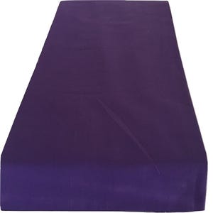 May include: A solid purple table runner. The runner is made of a smooth, silky fabric.