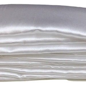 Cord Cover White Satin Fabric Handmade in USA  100 Sizes Available