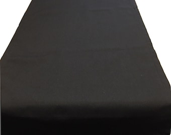 Black Cotton Table Runner - Handmade in USA - 15 Size Options