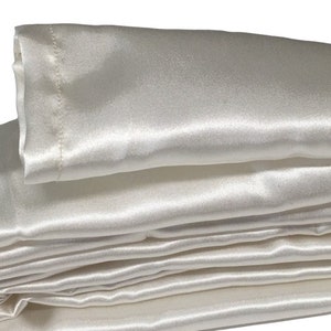 Cord Cover Ivory Off-White Satin Fabric Handmade in USA 100 Sizes Available