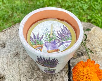 Candela da giardino alla citronella realizzata a mano in vaso riutilizzabile, adatta per piante grasse, campeggio, repellente per insetti, decorazione per esterni e patio, regalo unico.