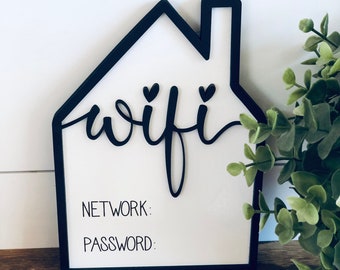 WiFi Network/Password Farmhouse Home Decor Sign
