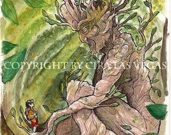 FANGORN, high-quality print 18x24cm (can be embellished with GOLDEN DETAILS)