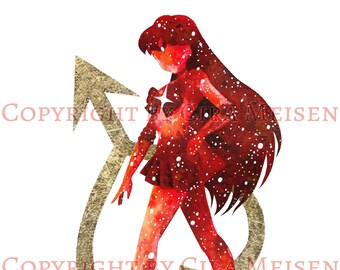 MARS, hoge kwaliteit print 18 x 24 cm - mars hoge kwaliteit print rei hino innerlijke senshi