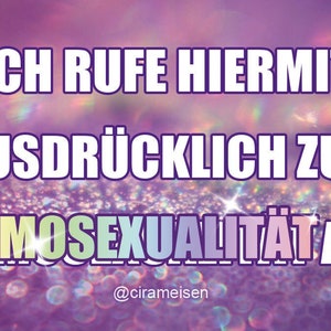 Ich rufe hiermit ausdrücklich zur Homosexualität auf STICKER - 8,5x5,5cm Outdoor Aufkleber