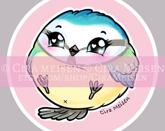 MEISENKNÖDEL STICKER - 7 cm big, round outdoor sticker