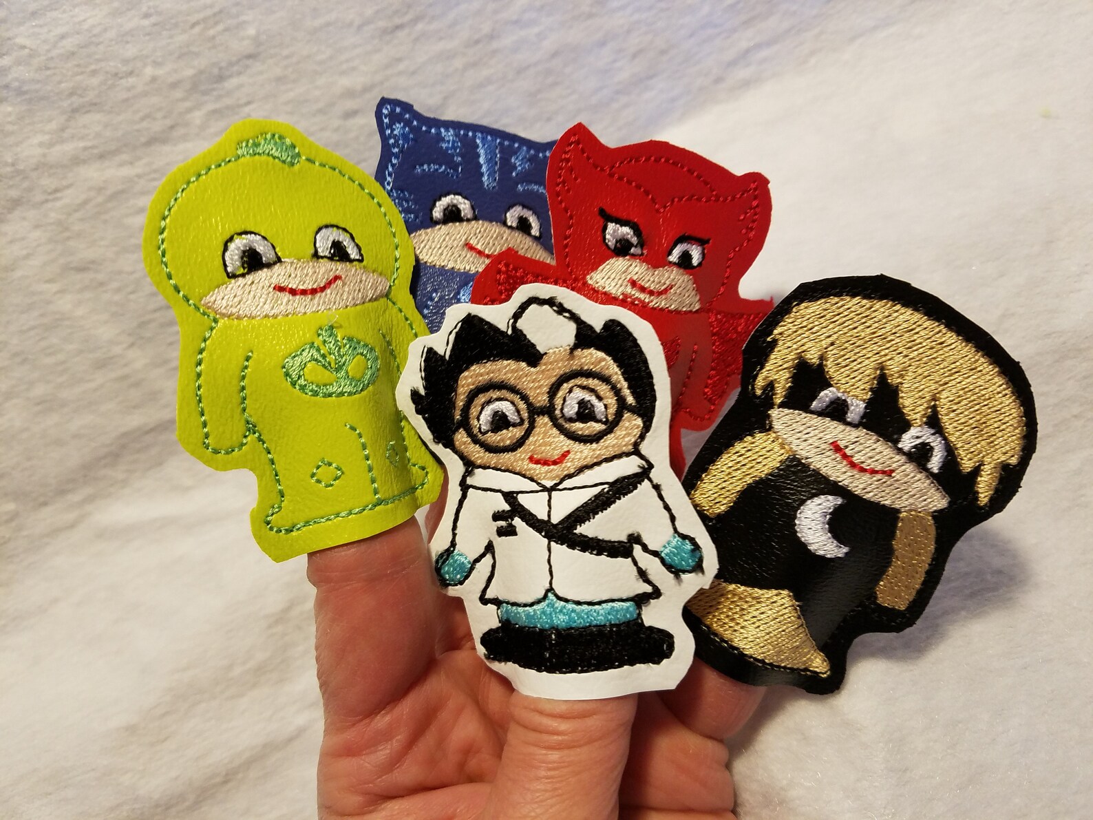 Personalized PJ Mask finger puppets/easy clean sturdy vinyl | Etsy