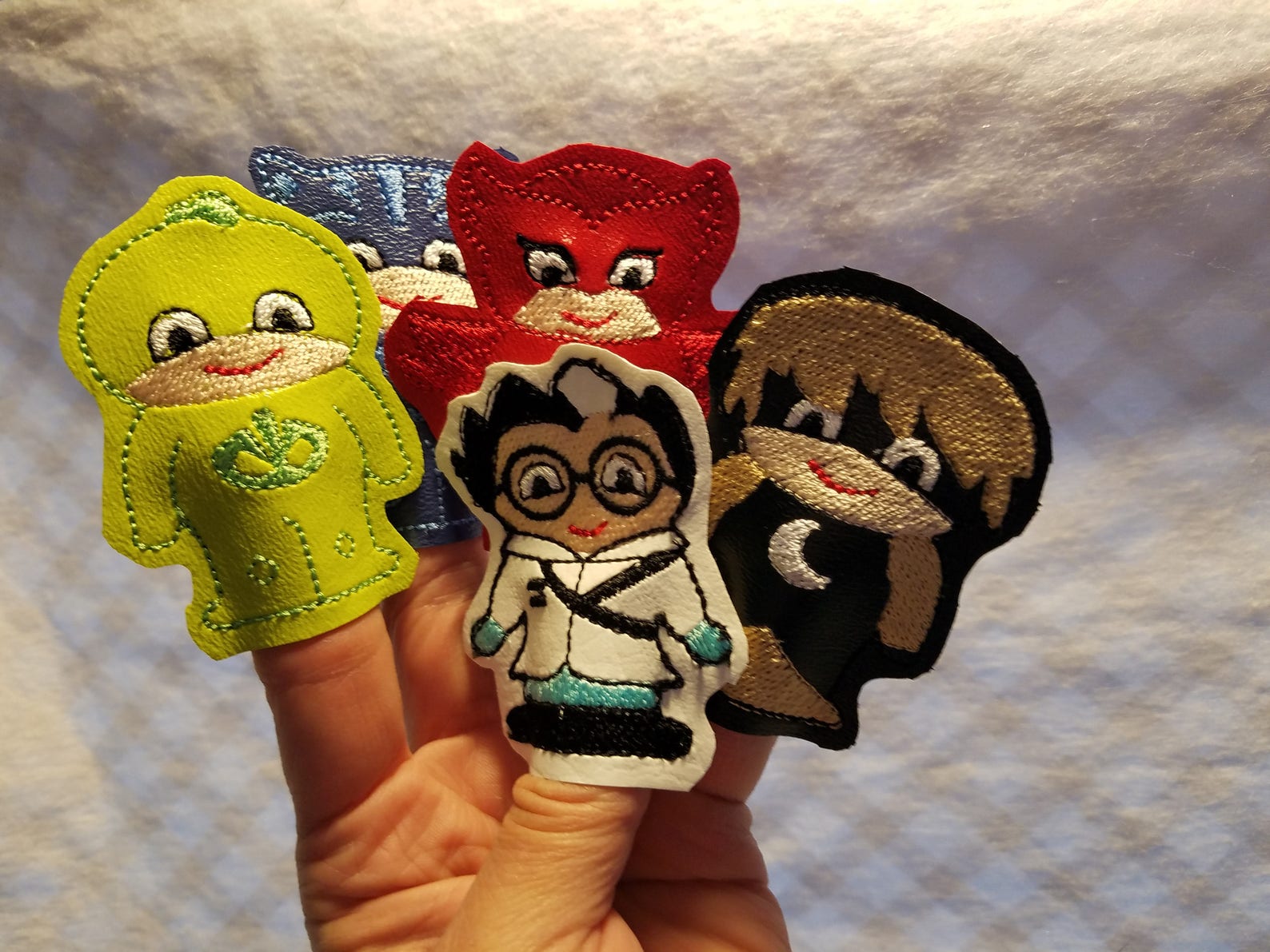 Personalized PJ Mask finger puppets/easy clean sturdy vinyl | Etsy