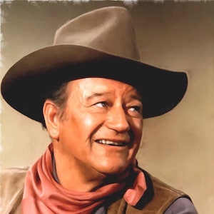 JOHN WAYNE - The Duke - Vintage Western Portrait | Digital Download | 16&quot; x 20&quot; Classic Hollywood Print