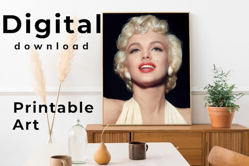 Marilyn Monroe 16-inch X 20-inch Classic Glamour Printable Wall Art ...