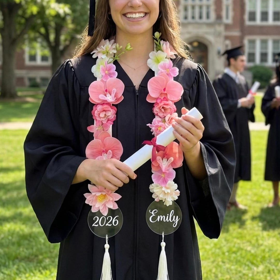 Custom Pastel Floral Graduation Stole, Senior Photo Prop, Unique ...