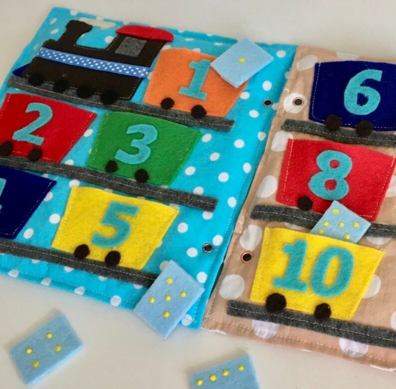 2 Quiet Book Pages: Train Numbers PDF Pattern &amp; Tutorial | Quiet Book ...