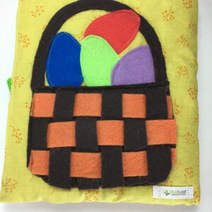 Easter weaving quiet book page sewing pattern and tutorial | Easter activity book | Easter gift for kids| Easter basket weaving page