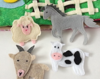 Patrón de libro silencioso de animales para hacer animales de fieltro en un libro silencioso para niños pequeños