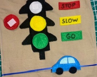 Traffic lights toddler Quiet Book Page PDF Pattern | Quiet Book | Felt Busy Book | Toddler learning toy DIY | Activity Book Tutorial Sewing
