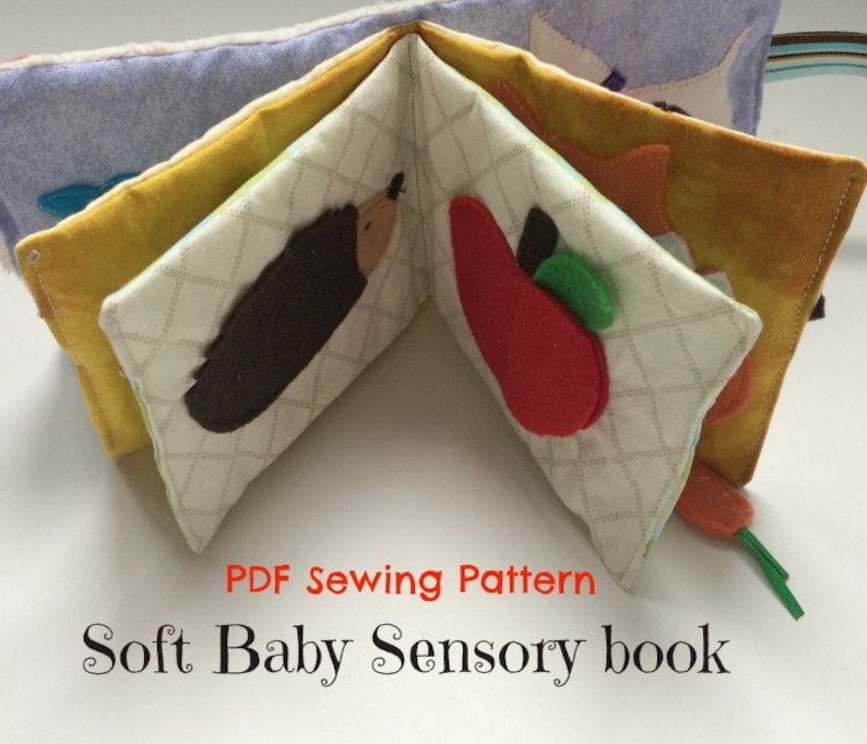 DIY baby toy: Baby Sensory Book Quiet Book Sewing Pattern DIY quiet book DIY Baby Gift Baby toys Baby sewing pattern image 1