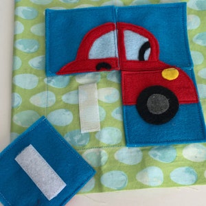 Quiet Book Sewing Pattern - Car puzzle quiet book page PDF pattern for DIY quiet book