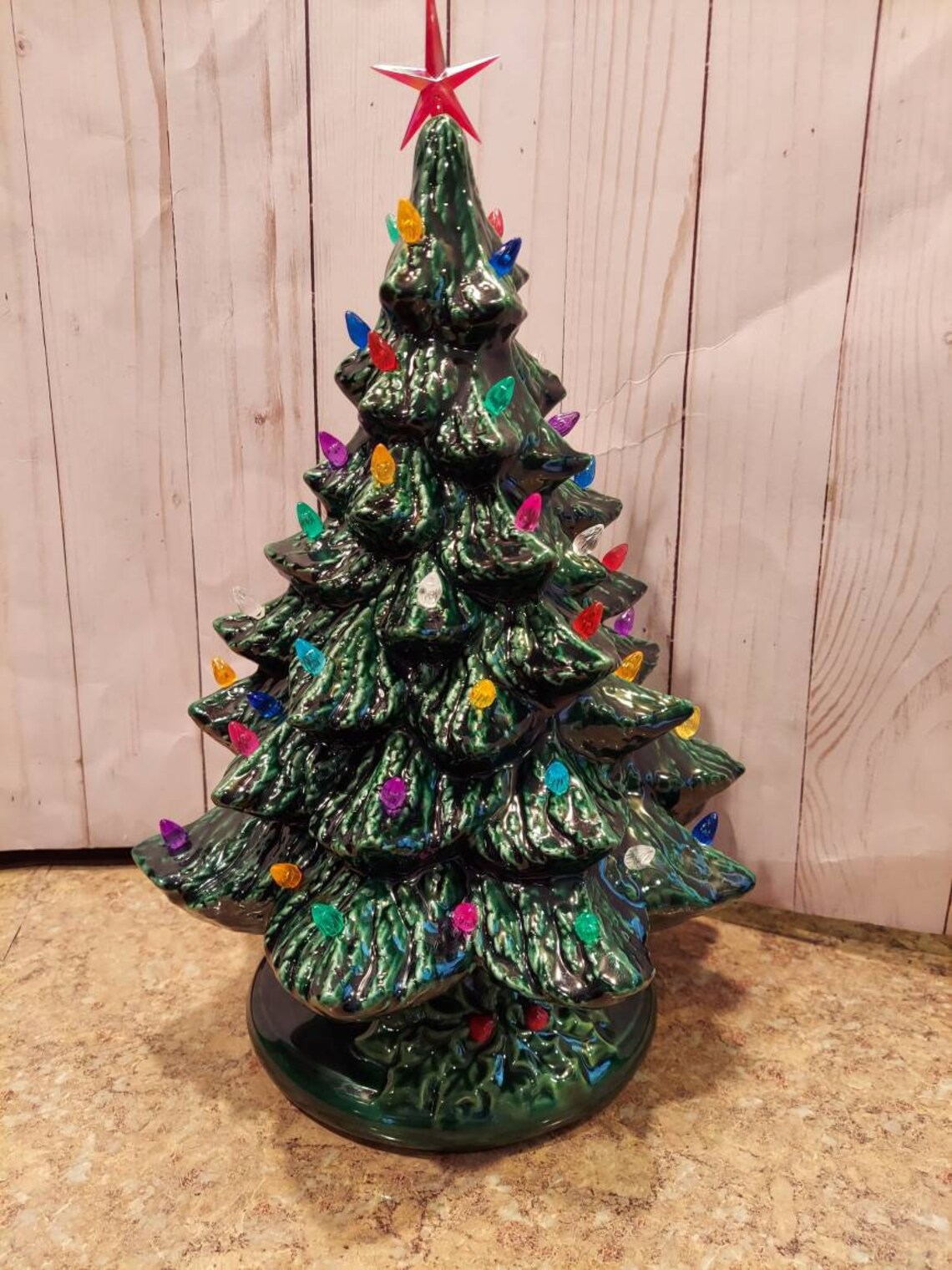 7 1/2 Ceramic Nowell Christmas Tree vintage ceramic Etsy