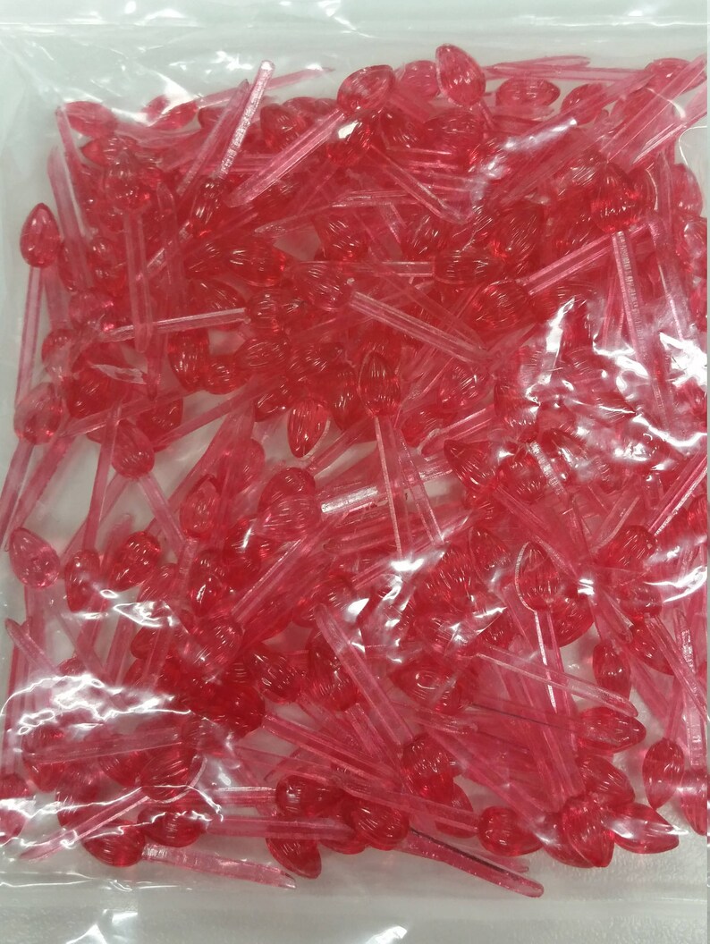 Mini Pointed Plastic Bulbs for Ceramic Christmas Trees Red or Etsy