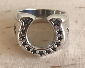 HBSSHRSESHOE169RING - Para anillo ÉL. Estrella con 16 mm de ancho superior, peso 10 gms en 925 plata. Vendido individualmente