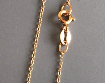 HBVER117CABLECHAIN - Cadena de cable 1.0 mm, 18K vermeil sobre 925 plata, cadena italiana lista para usar. Hecho en Italia. - Se vende individualmente.