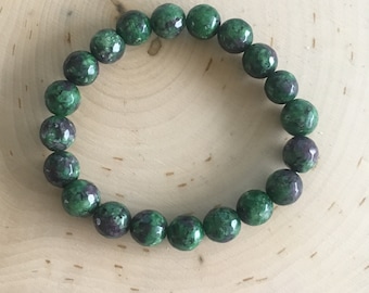 HBGEM10RBYZOISITEBRCLET- ROUNDTE 10 mm Ruby Zoisite - BRACELET. Se vende individualmente.