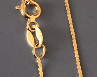 HBVER0916SNAKECHAIN - Delicado 0.9 mm, 18K oro vermeil sobre 925 plata, listo para usar cadena italiana. Hecho en Italia. - Se vende individualmente.