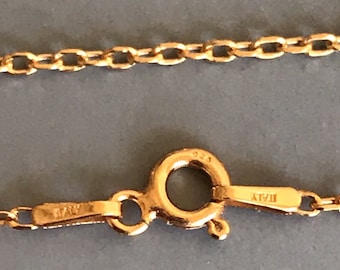 HBVER116ANCHORCHAIN - Delicado 1.0 mm, vermeil de oro de 18 quilates sobre 925 de plata, cadena de anclaje italiana lista para usar. Disponible en múltiples longitudes.