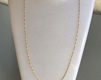 HBVER118STFCHAIN- 18" lightwt. cadena, 1 mm, 18K vermeil sobre 925 plata, cadena italiana lista para usar. Hecho en Italia. - Se vende individualmente.