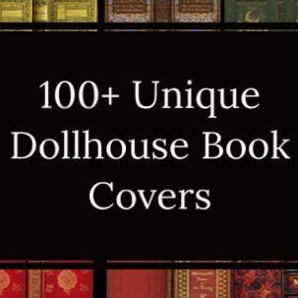Dollhouse printable multicolor antique books for library 100+ book covers 1:12 DOWNLOAD