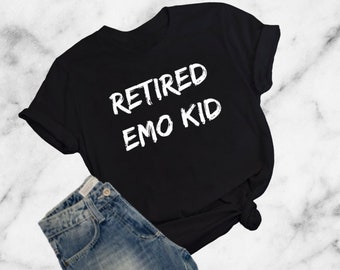 Retired Emo Goth Punk Kid Black Adult Shirt