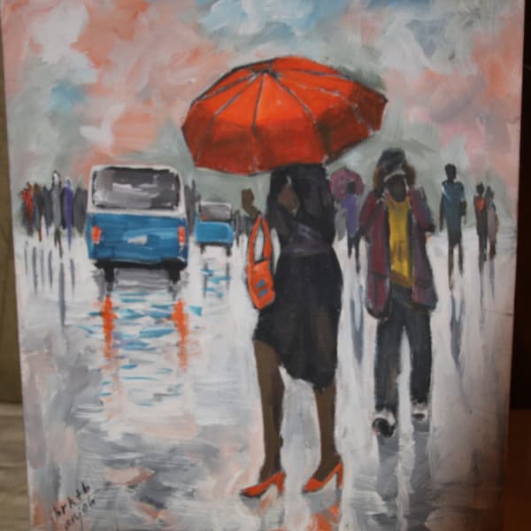 City scene of Addis Ababa in oil