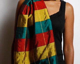 Tri-color vibrant Ethiopian scarf
