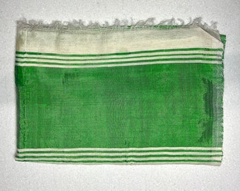 Green and White Ethiopian Scarf