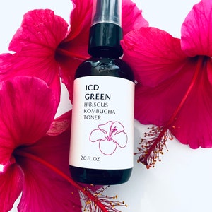 Organic Rose + Hibiscus Kombucha Toner - 2OZ Spray - Kombucha skincare by ICD GREEN