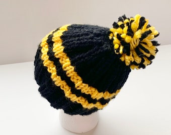 Beanie Hat Optional pom Adult and Child sizes